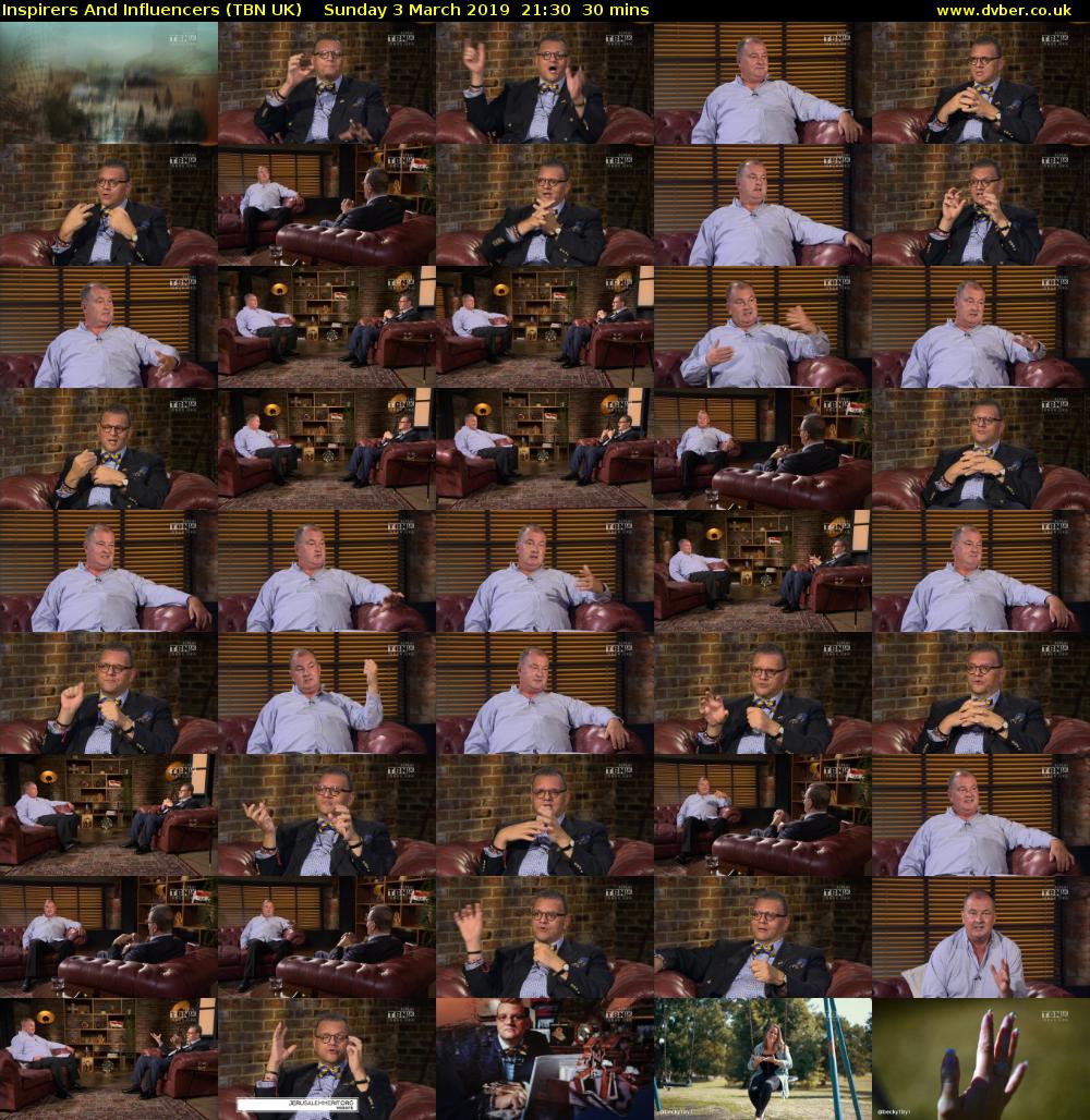 Inspirers And Influencers (TBN UK) Sunday 3 March 2019 21:30 - 22:00
