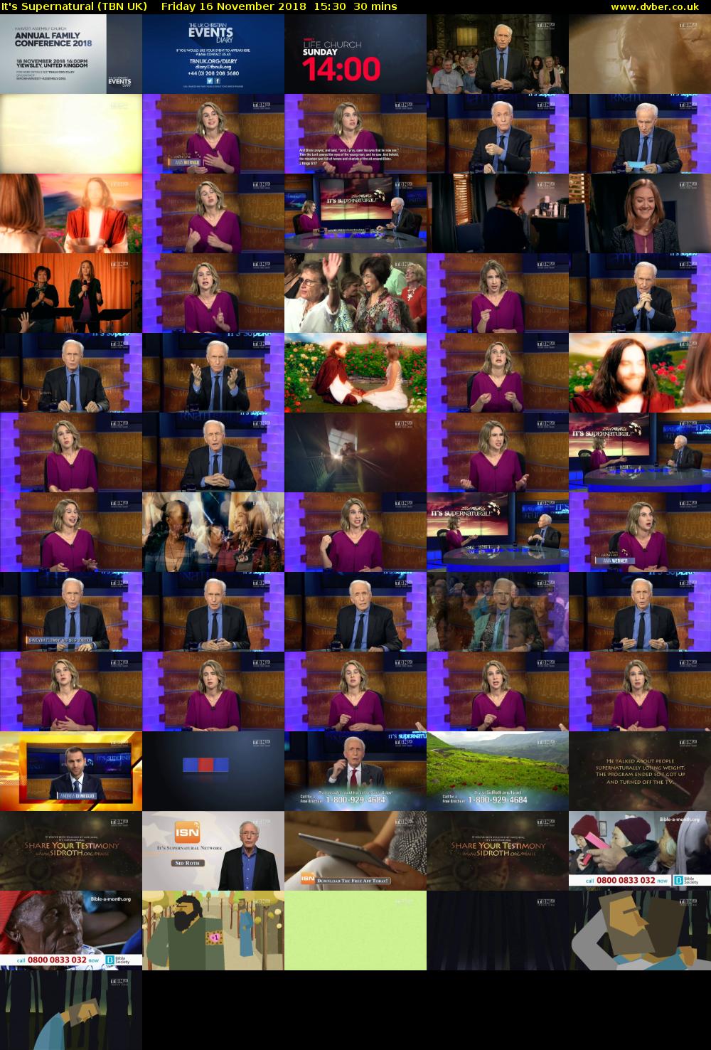 It's Supernatural (TBN UK) Friday 16 November 2018 15:30 - 16:00