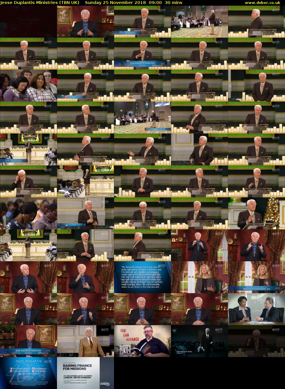 Jesse Duplantis Ministries (TBN UK) Sunday 25 November 2018 09:00 - 09:30