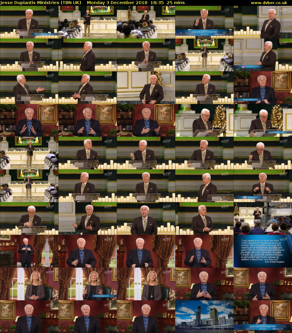 Jesse Duplantis Ministries (TBN UK) Monday 3 December 2018 18:35 - 19:00