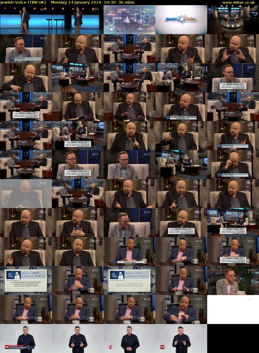 Jewish Voice (TBN UK) Monday 14 January 2019 10:30 - 11:00