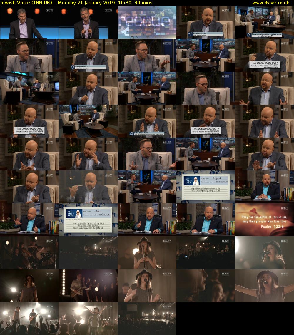 Jewish Voice (TBN UK) Monday 21 January 2019 10:30 - 11:00