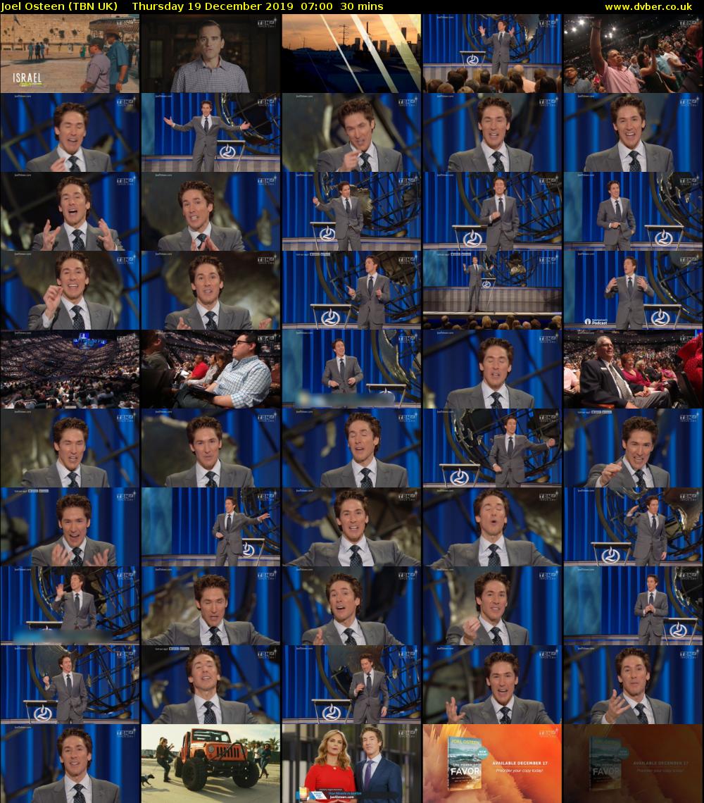 Joel Osteen (TBN UK) Thursday 19 December 2019 07:00 - 07:30