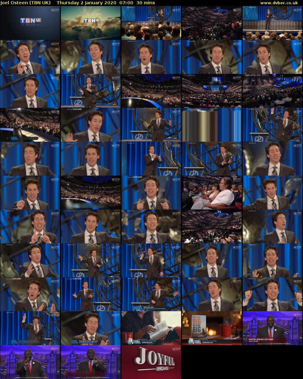 Joel Osteen (TBN UK) Thursday 2 January 2020 07:00 - 07:30