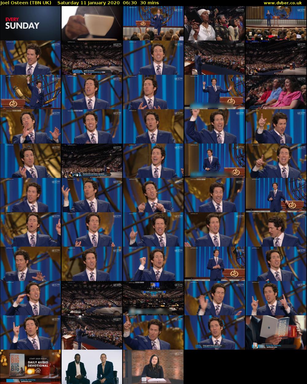 Joel Osteen (TBN UK) Saturday 11 January 2020 06:30 - 07:00