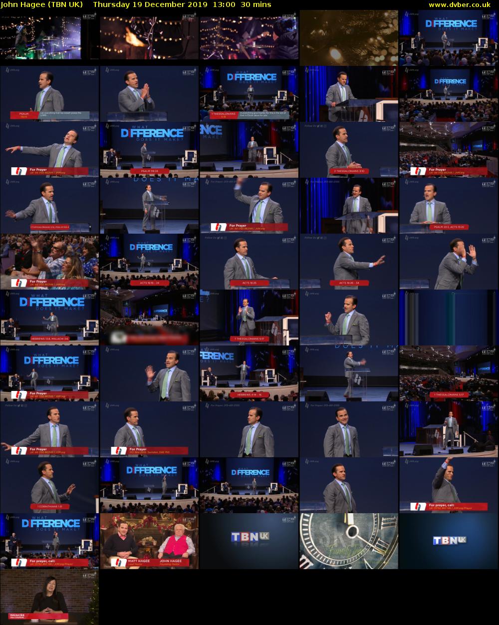 John Hagee (TBN UK) Thursday 19 December 2019 13:00 - 13:30
