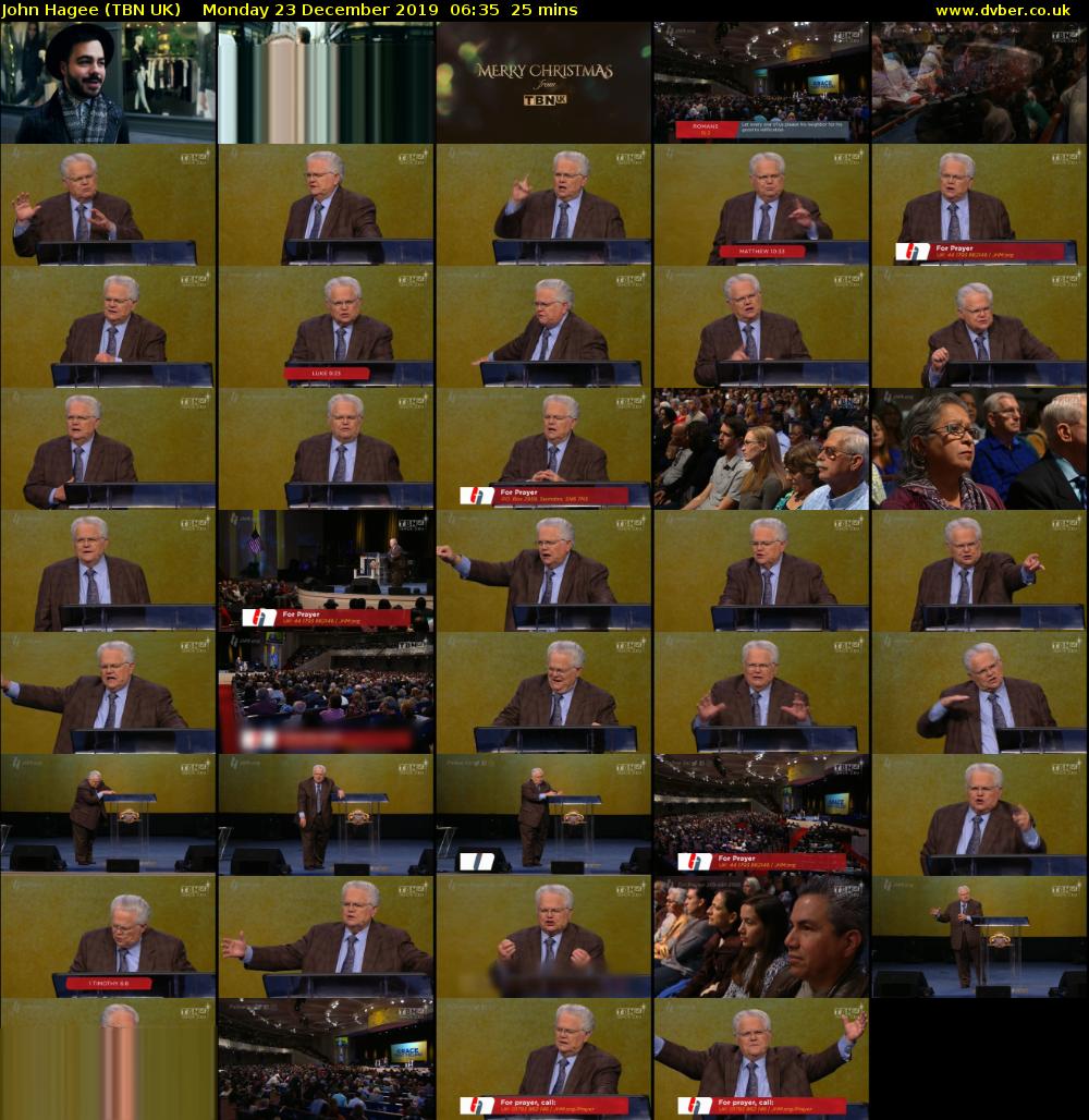 John Hagee (TBN UK) Monday 23 December 2019 06:35 - 07:00