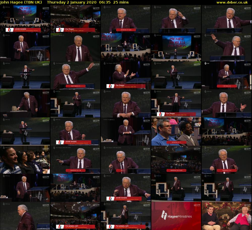 John Hagee (TBN UK) Thursday 2 January 2020 06:35 - 07:00