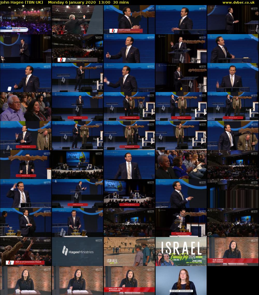 John Hagee (TBN UK) Monday 6 January 2020 13:00 - 13:30