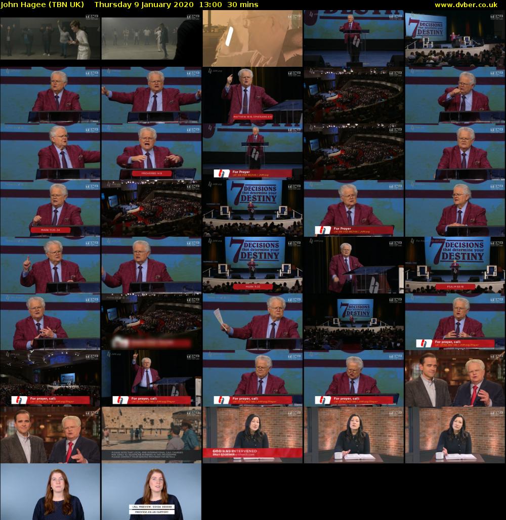 John Hagee (TBN UK) Thursday 9 January 2020 13:00 - 13:30