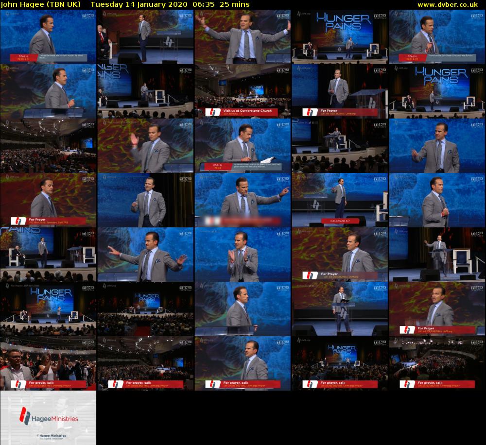 John Hagee (TBN UK) Tuesday 14 January 2020 06:35 - 07:00