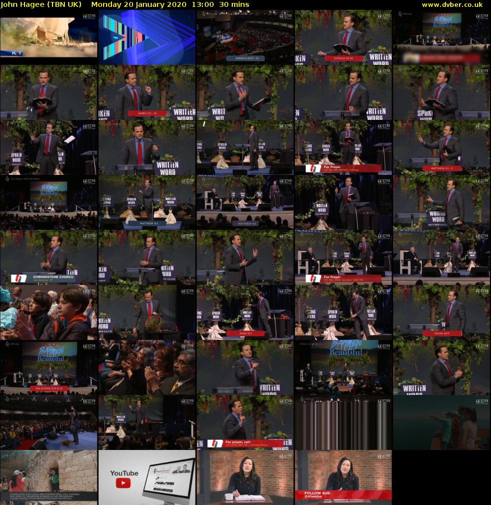 John Hagee (TBN UK) Monday 20 January 2020 13:00 - 13:30