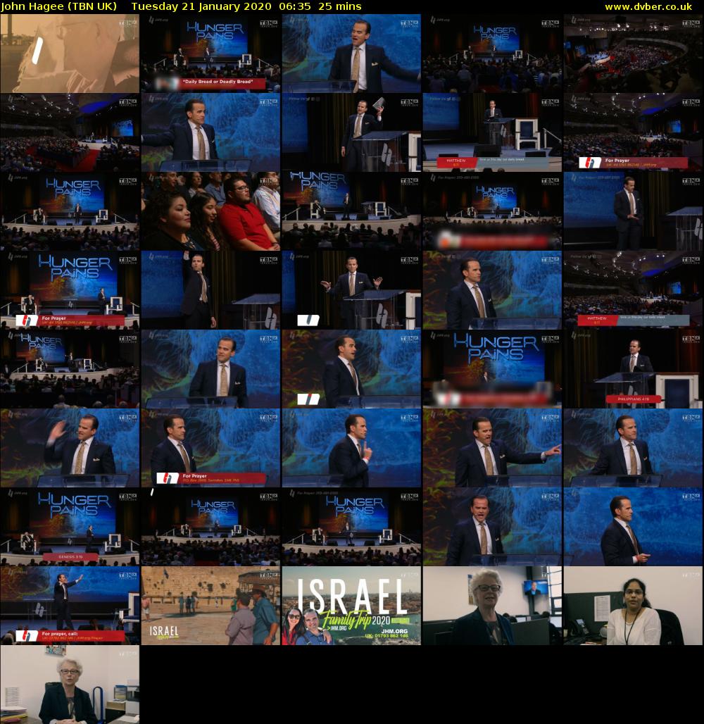 John Hagee (TBN UK) Tuesday 21 January 2020 06:35 - 07:00