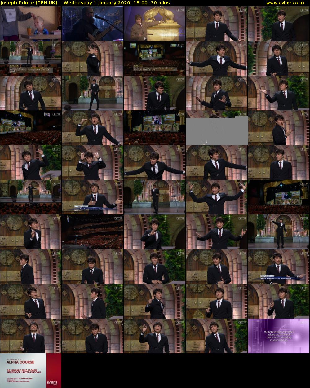 Joseph Prince (TBN UK) Wednesday 1 January 2020 18:00 - 18:30