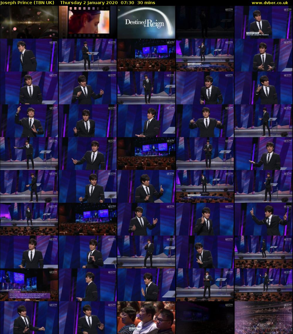 Joseph Prince (TBN UK) Thursday 2 January 2020 07:30 - 08:00