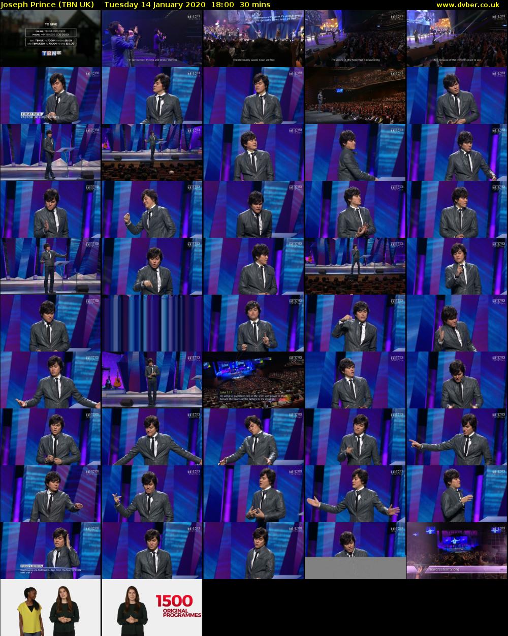 Joseph Prince (TBN UK) Tuesday 14 January 2020 18:00 - 18:30
