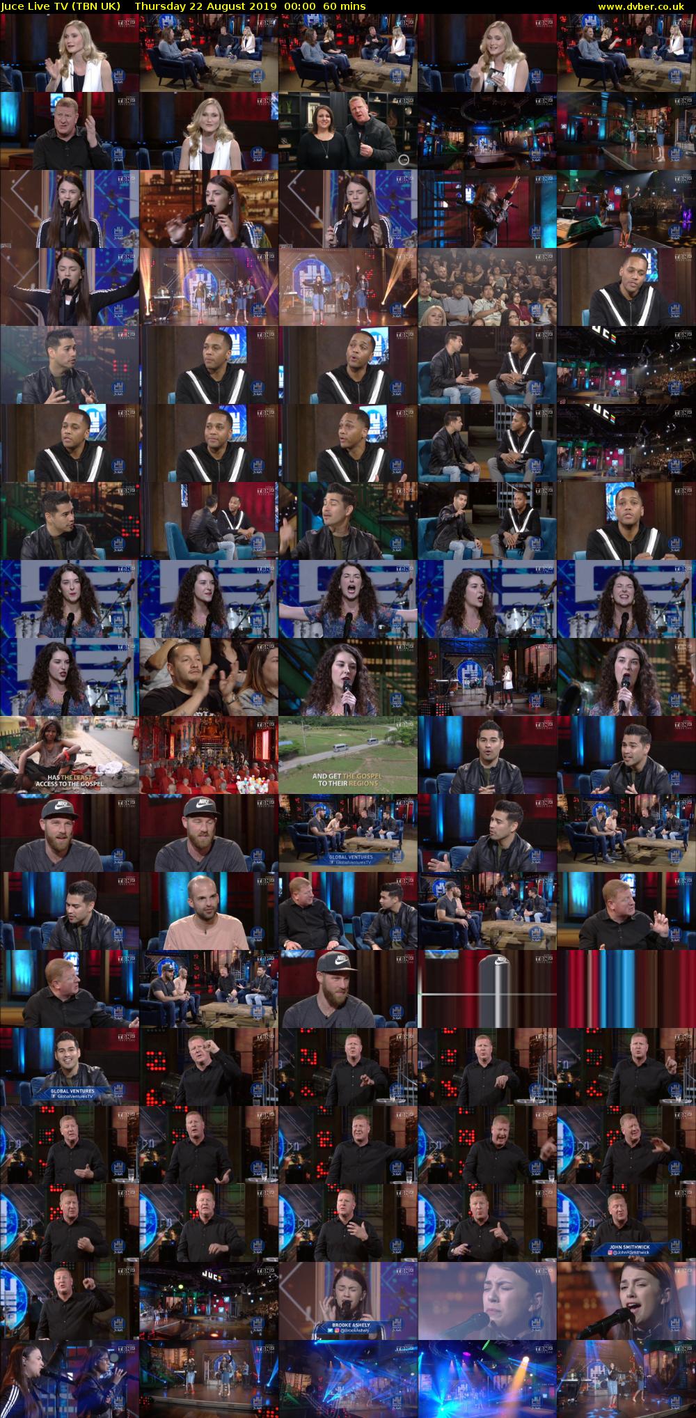 Juce Live TV (TBN UK) Thursday 22 August 2019 00:00 - 01:00