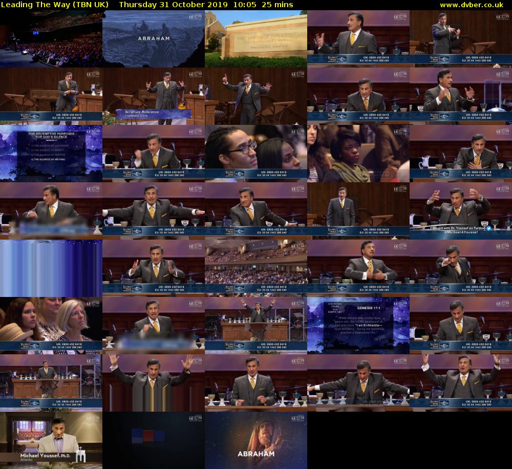 Leading The Way (TBN UK) Thursday 31 October 2019 10:05 - 10:30