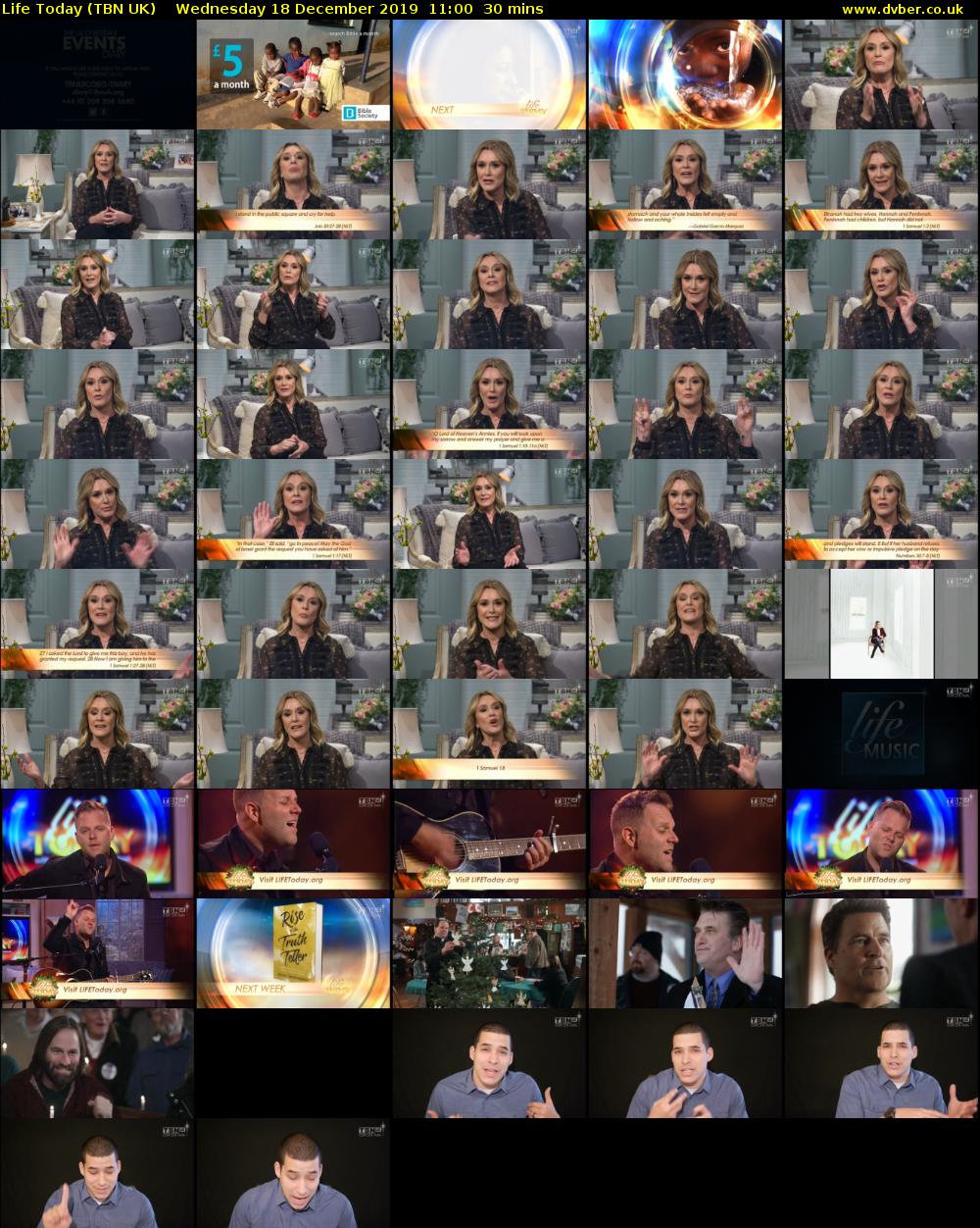 Life Today (TBN UK) Wednesday 18 December 2019 11:00 - 11:30