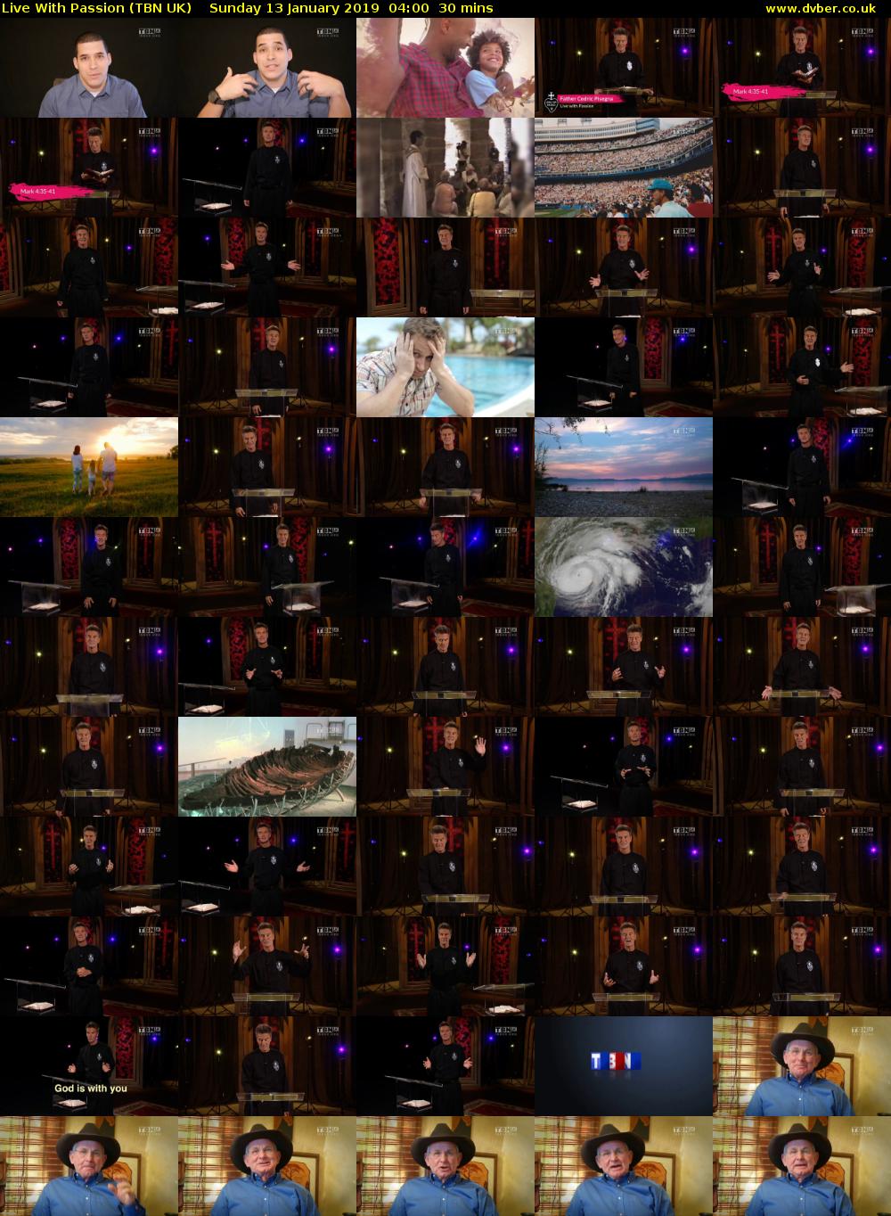 Live With Passion (TBN UK) Sunday 13 January 2019 04:00 - 04:30