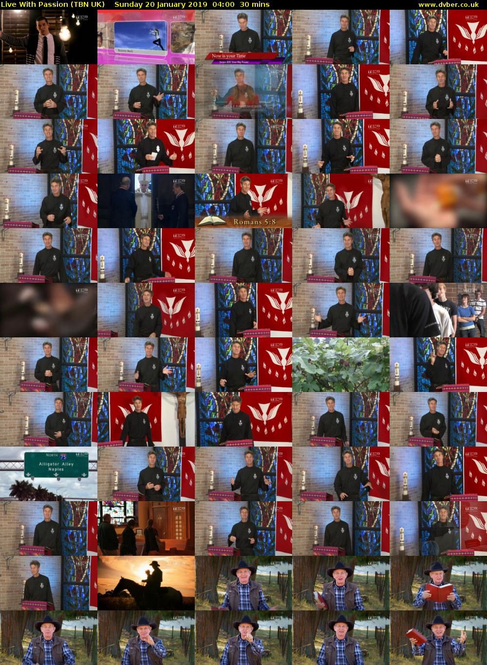 Live With Passion (TBN UK) Sunday 20 January 2019 04:00 - 04:30