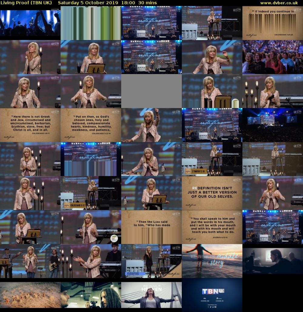 Living Proof (TBN UK) Saturday 5 October 2019 18:00 - 18:30