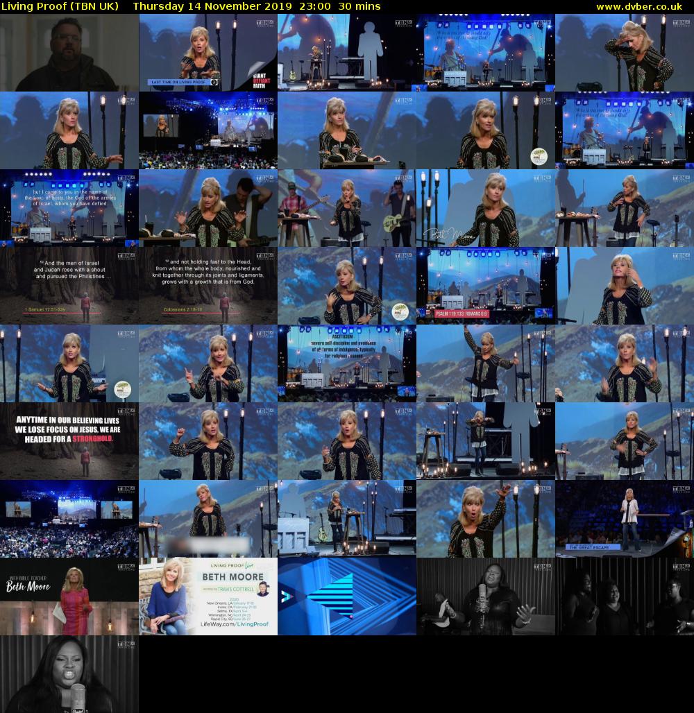 Living Proof (TBN UK) Thursday 14 November 2019 23:00 - 23:30