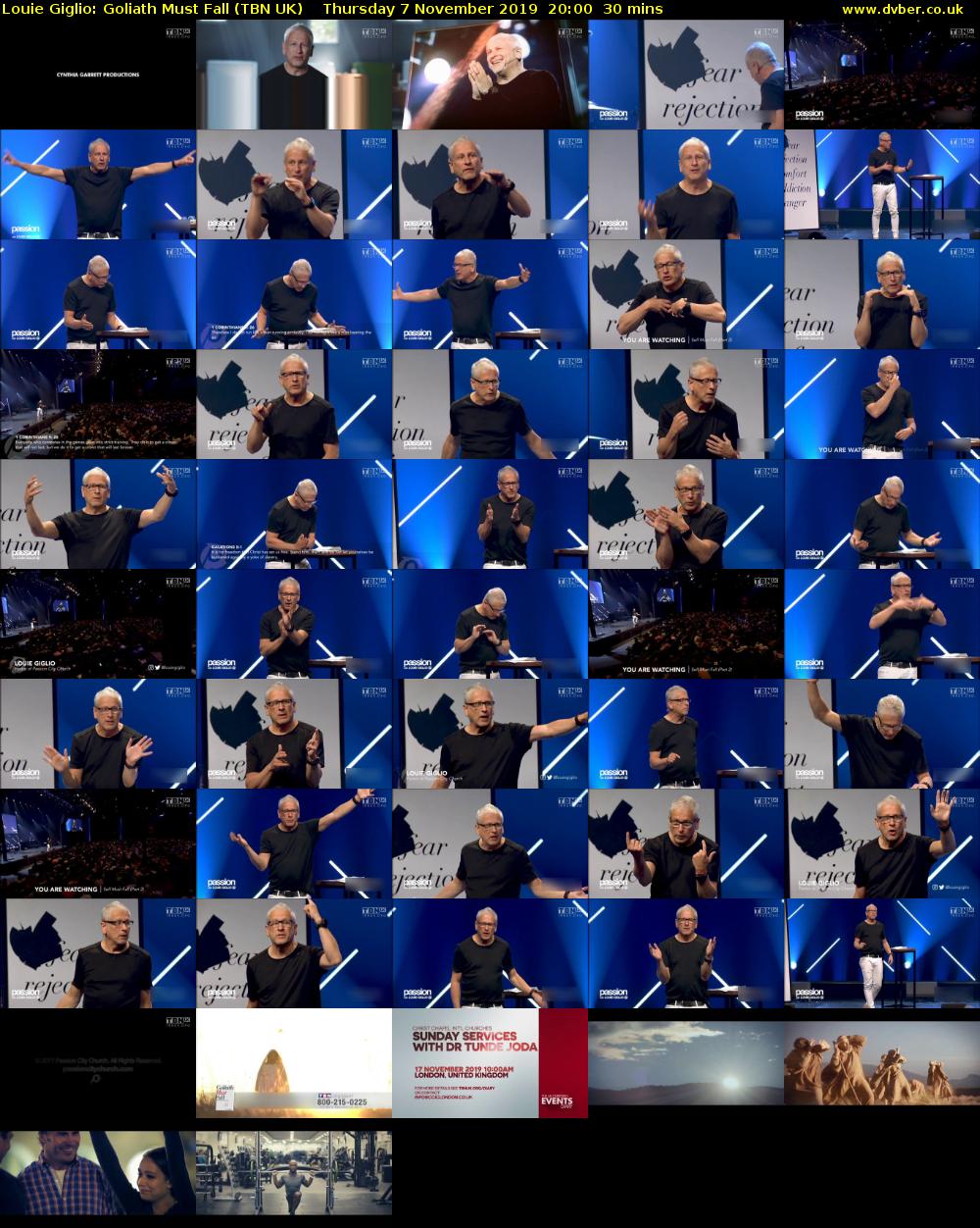 Louie Giglio: Goliath Must Fall (TBN UK) Thursday 7 November 2019 20:00 - 20:30