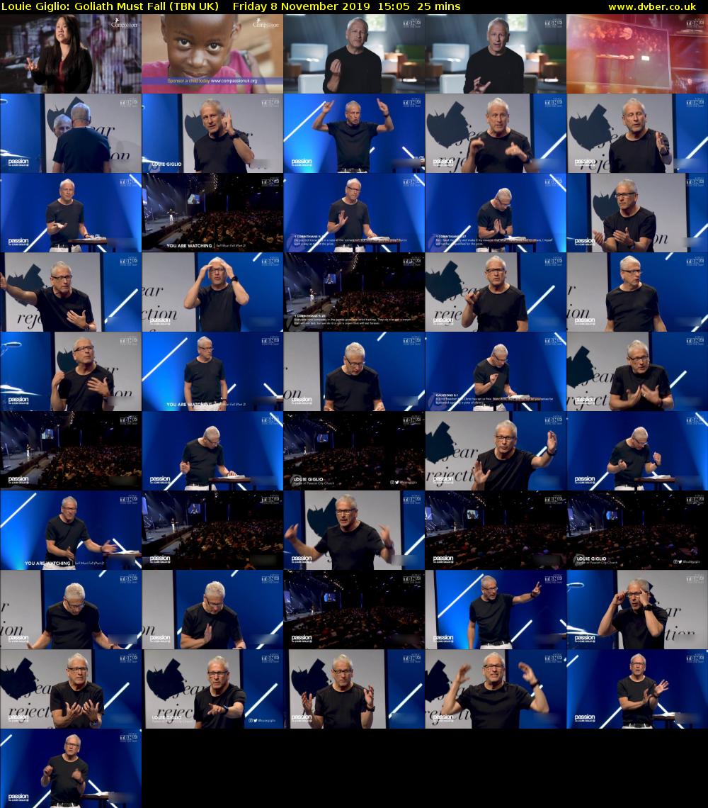Louie Giglio: Goliath Must Fall (TBN UK) Friday 8 November 2019 15:05 - 15:30