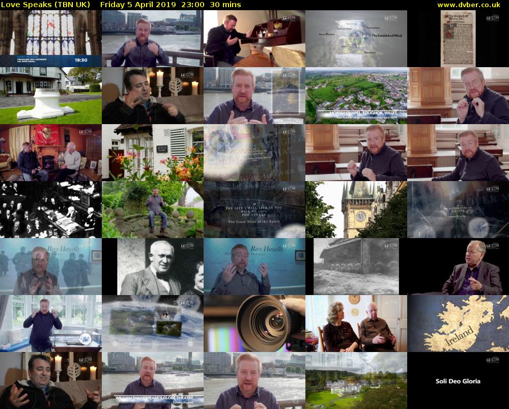 Love Speaks (TBN UK) Friday 5 April 2019 23:00 - 23:30