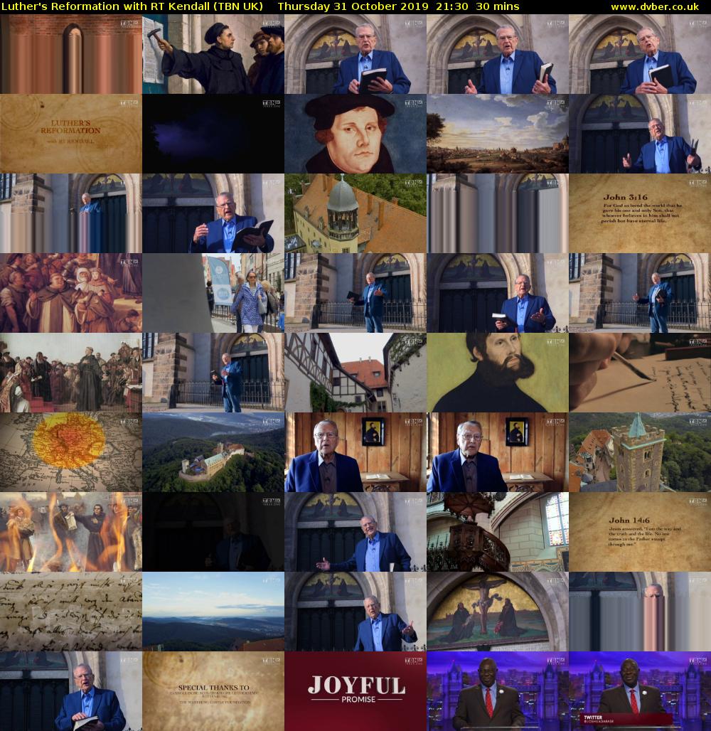 Luther's Reformation with RT Kendall (TBN UK) Thursday 31 October 2019 21:30 - 22:00