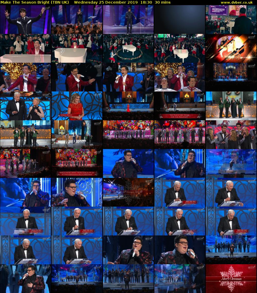 Make The Season Bright (TBN UK) Wednesday 25 December 2019 18:30 - 19:00