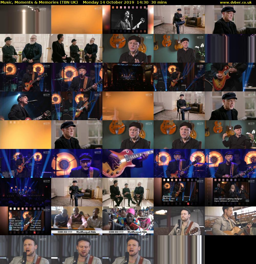 Music, Moments & Memories (TBN UK) Monday 14 October 2019 14:30 - 15:00