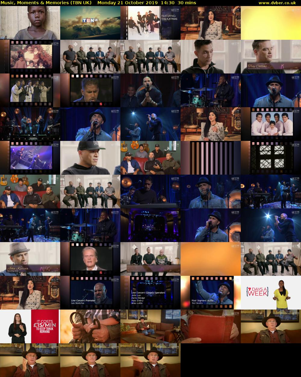 Music, Moments & Memories (TBN UK) Monday 21 October 2019 14:30 - 15:00