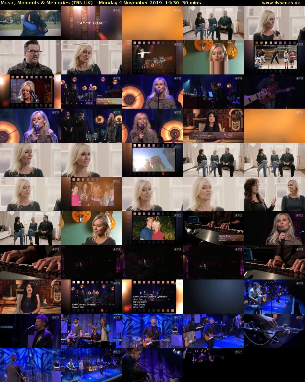 Music, Moments & Memories (TBN UK) Monday 4 November 2019 14:30 - 15:00