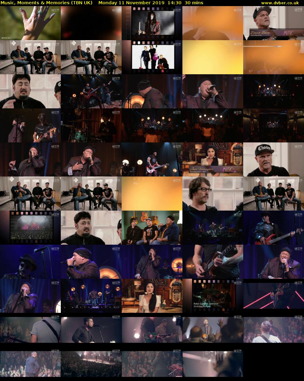Music, Moments & Memories (TBN UK) Monday 11 November 2019 14:30 - 15:00