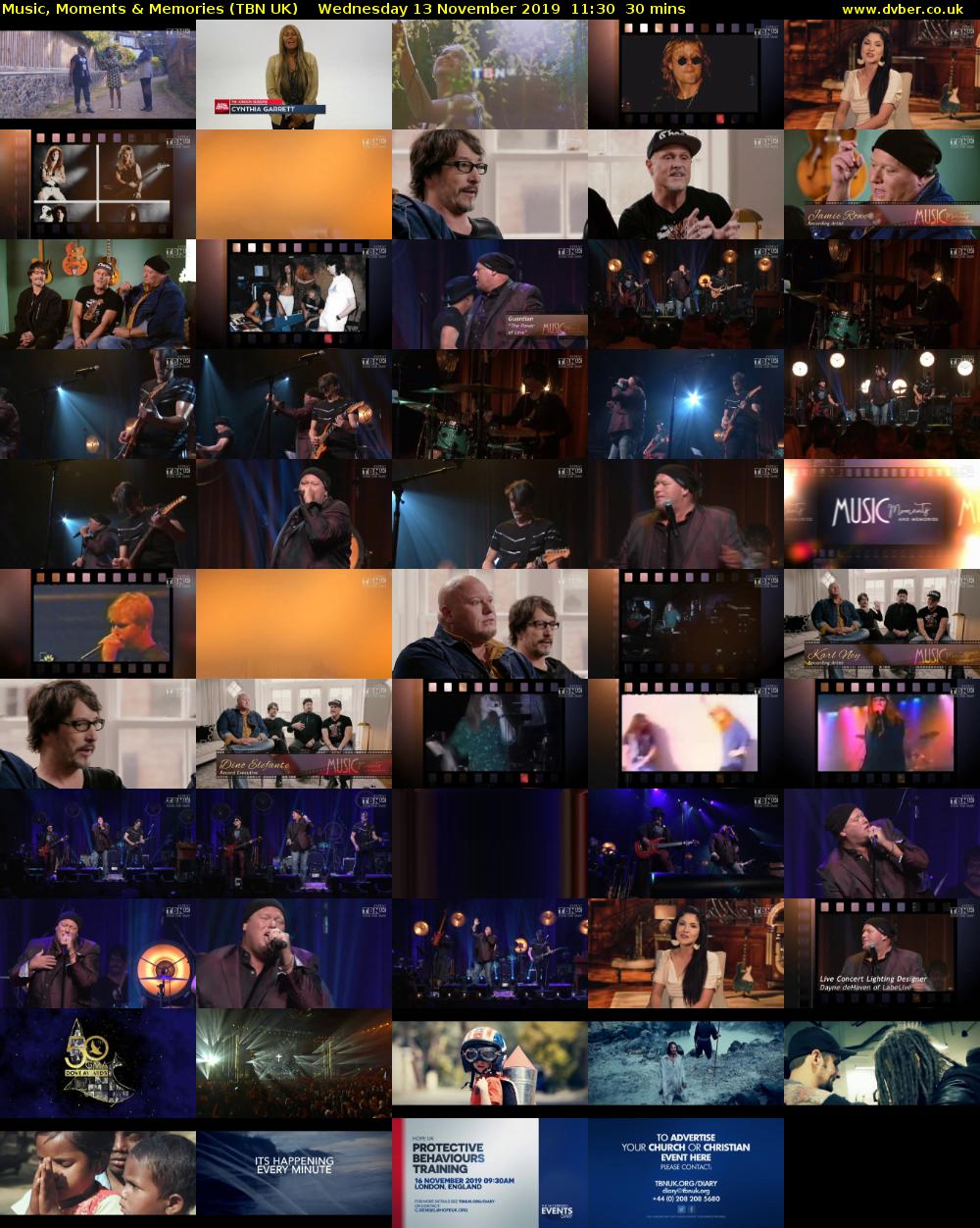Music, Moments & Memories (TBN UK) Wednesday 13 November 2019 11:30 - 12:00