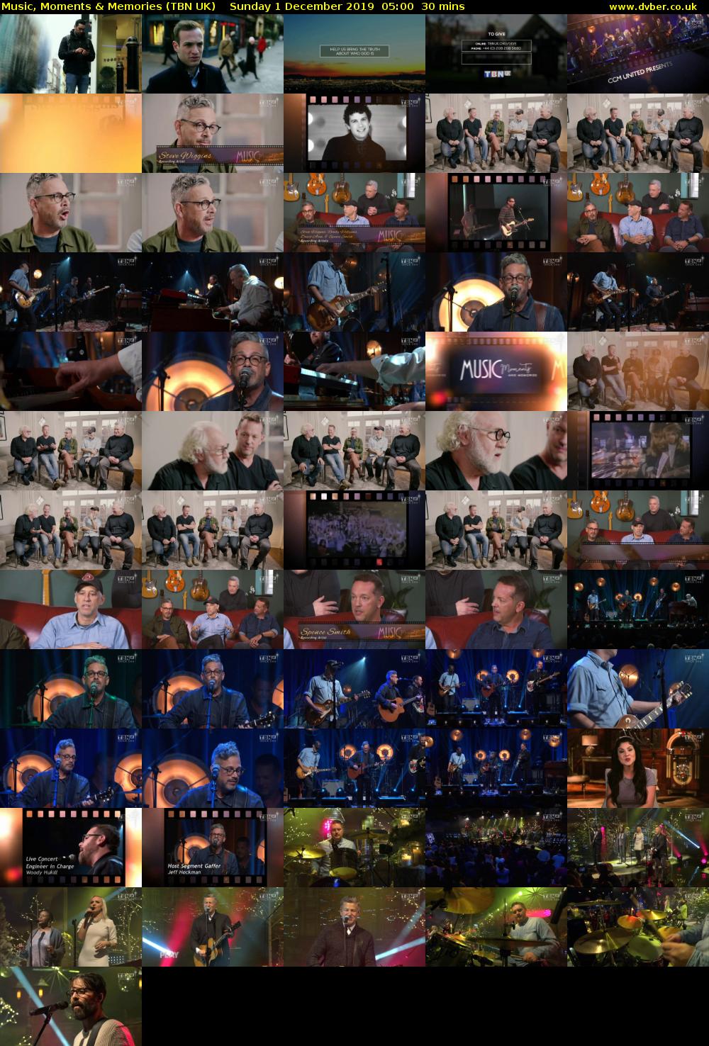 Music, Moments & Memories (TBN UK) Sunday 1 December 2019 05:00 - 05:30