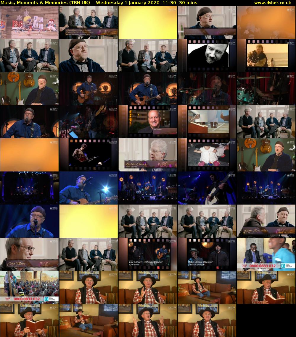 Music, Moments & Memories (TBN UK) Wednesday 1 January 2020 11:30 - 12:00