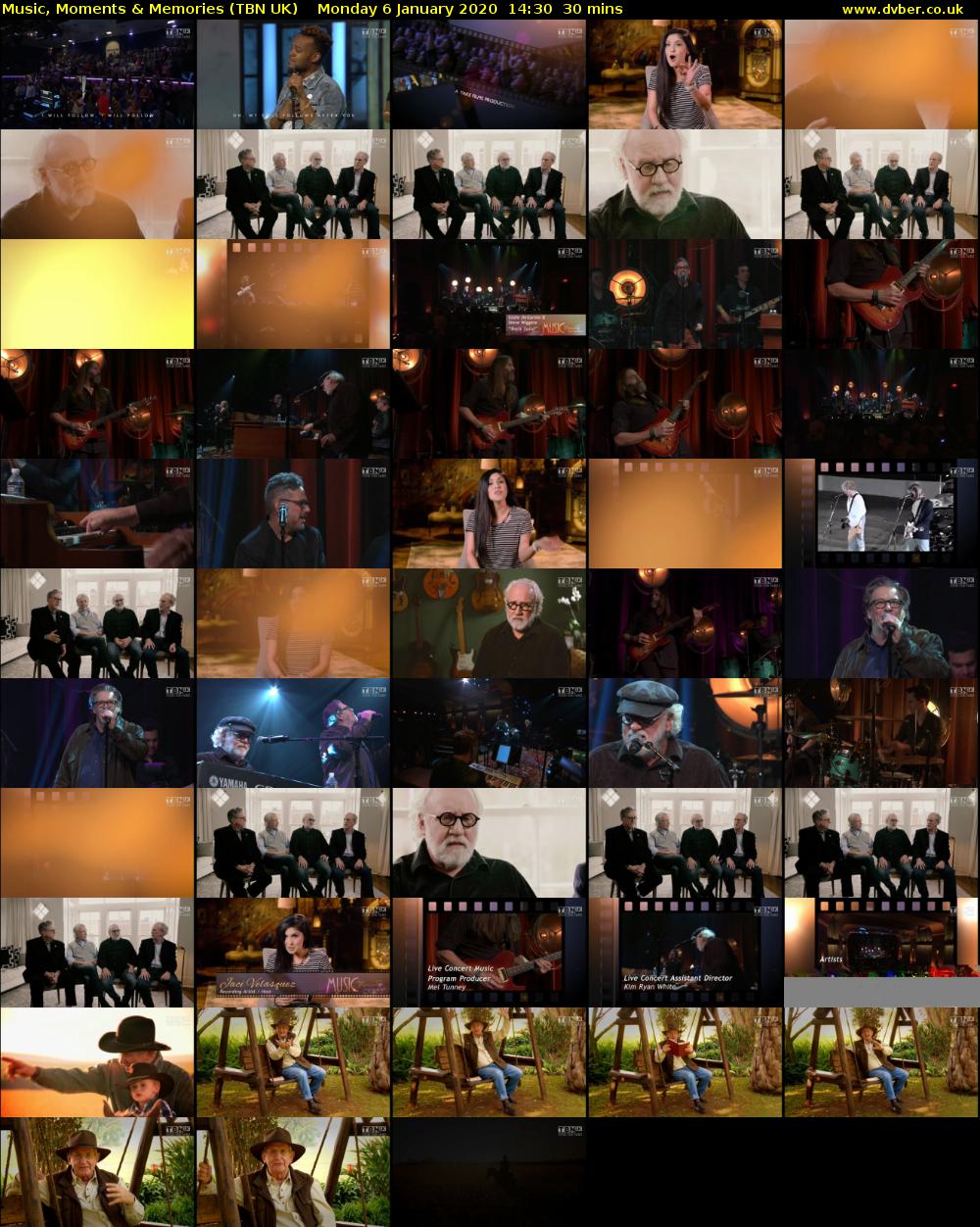 Music, Moments & Memories (TBN UK) Monday 6 January 2020 14:30 - 15:00