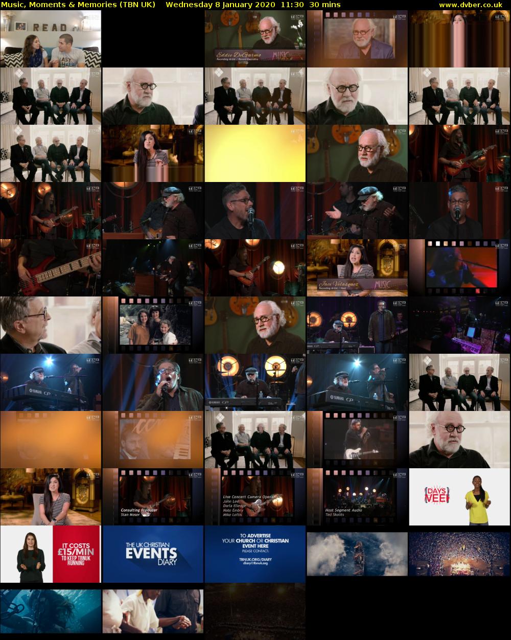 Music, Moments & Memories (TBN UK) Wednesday 8 January 2020 11:30 - 12:00