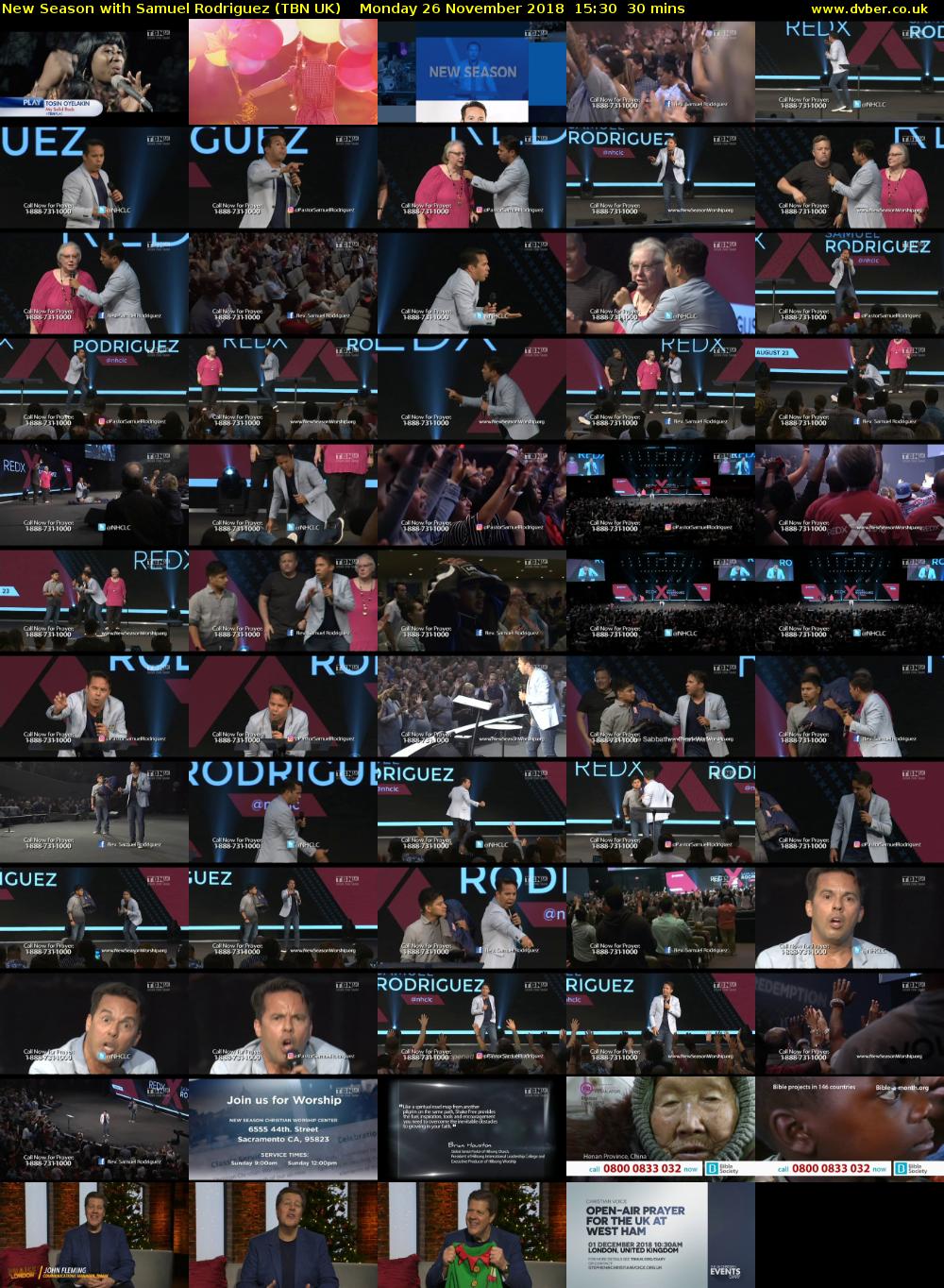 New Season with Samuel Rodriguez (TBN UK) Monday 26 November 2018 15:30 - 16:00