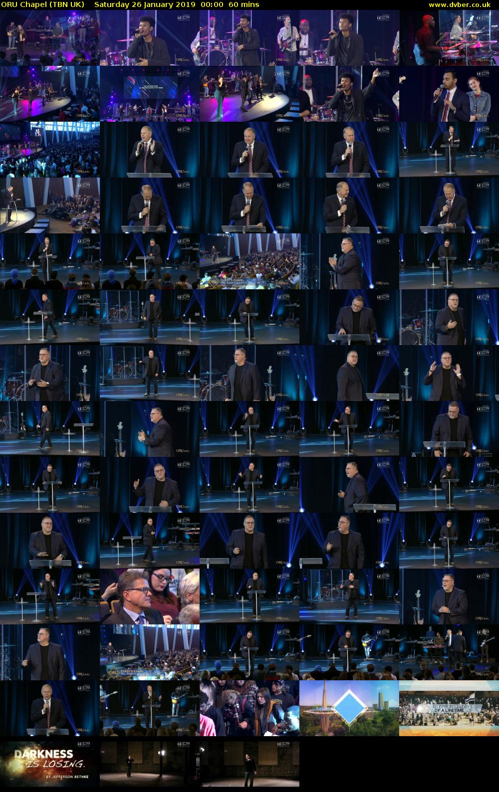 ORU Chapel (TBN UK) Saturday 26 January 2019 00:00 - 01:00