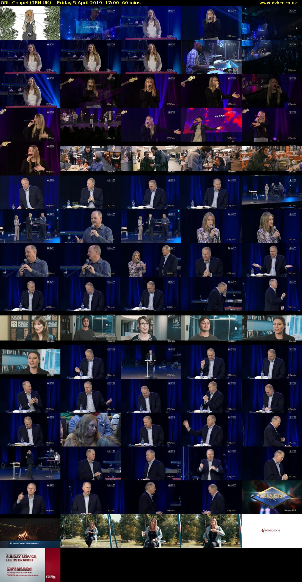 ORU Chapel (TBN UK) Friday 5 April 2019 17:00 - 18:00