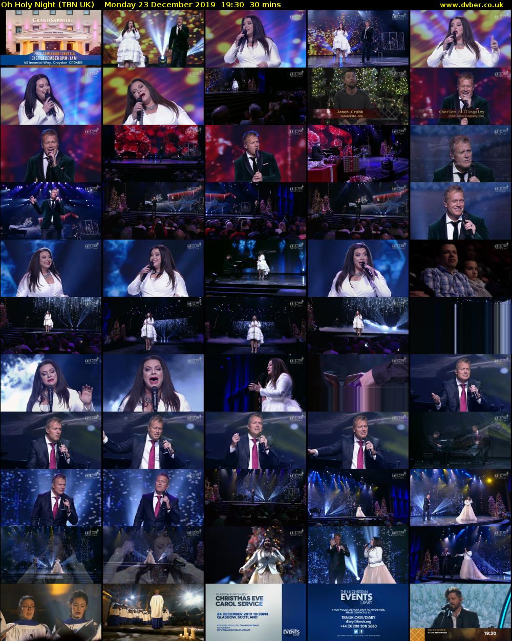 Oh Holy Night (TBN UK) Monday 23 December 2019 19:30 - 20:00