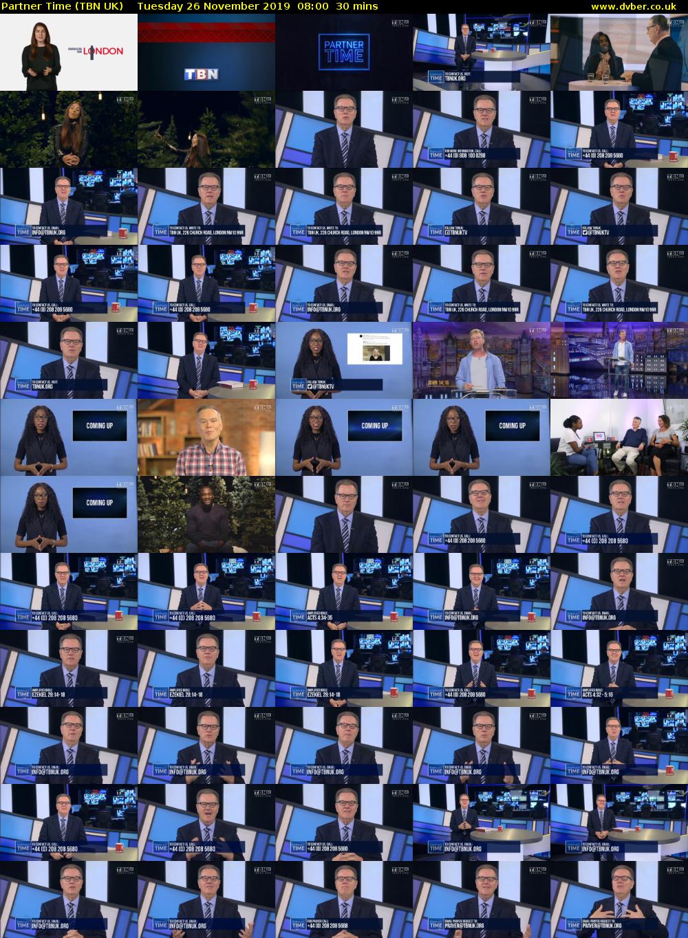 Partner Time (TBN UK) Tuesday 26 November 2019 08:00 - 08:30