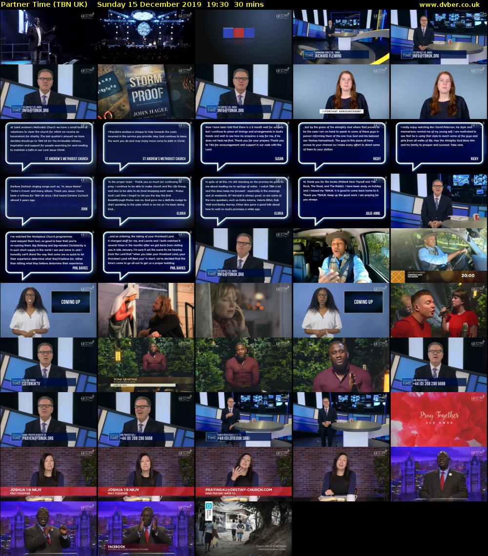 Partner Time (TBN UK) Sunday 15 December 2019 19:30 - 20:00