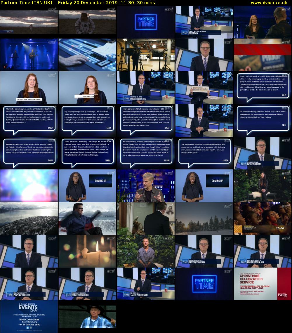 Partner Time (TBN UK) Friday 20 December 2019 11:30 - 12:00