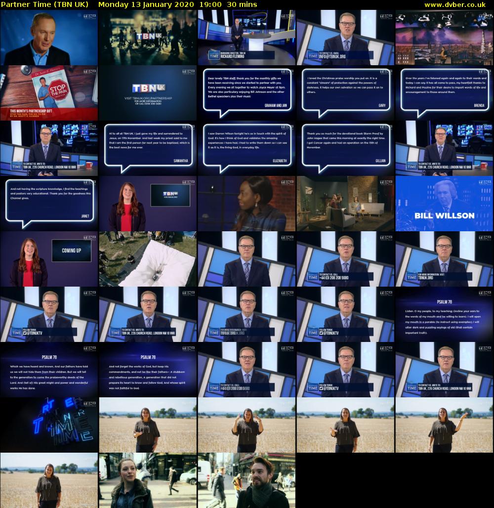 Partner Time (TBN UK) Monday 13 January 2020 19:00 - 19:30