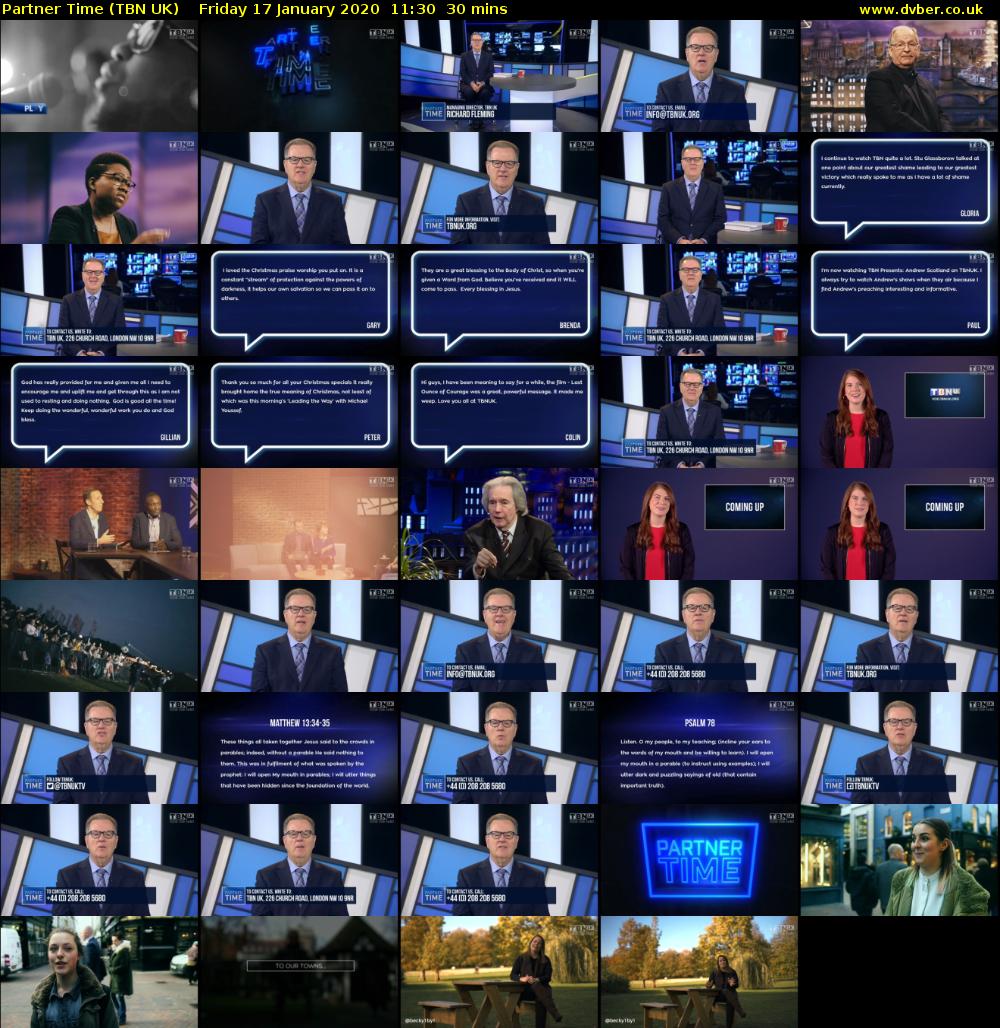 Partner Time (TBN UK) Friday 17 January 2020 11:30 - 12:00